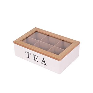 Caja de te 6 divisiones 23x15x7cm blanco