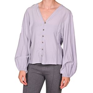 Blusa manga larga gris dama plus tiare