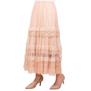 Pollera Beige En Tull Con Randas Juliette