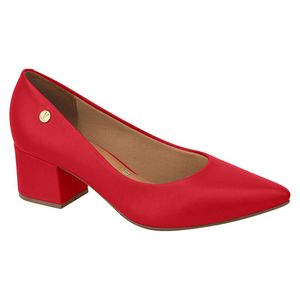 Stiletto Rojo 7 Cm Taco Grueso Vizzano