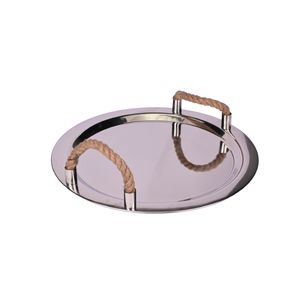 Bandeja Red.Acero C/Asas Cuer.  D35cm Generico