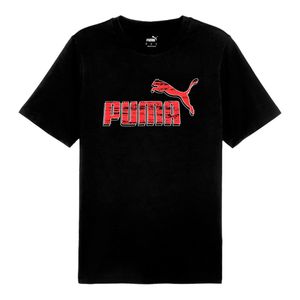 Remera negro/rojo graphics logo hombre puma