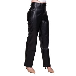 Pantalon Negro De Cuerina Tendencia Tiare