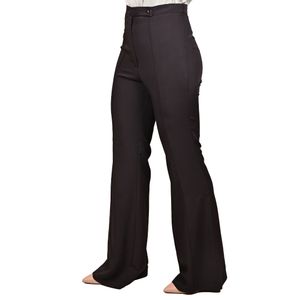 Pantalon Negro En Prada Con Tajo Juliette