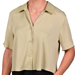 Camisa verde malva oscuro satinada juliette