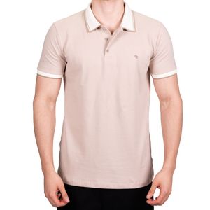 Polo Beige Gola Combinado New Green