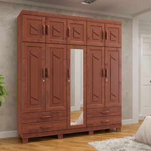 Ropero 10 Puertas 4 Cajones Con Espejo Cobre 1264t