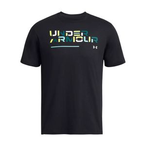 Remera M/C Negro Colorblock Wordmark Hombre Under