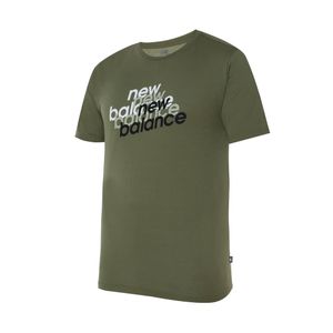 Remera m/c verde y essentials hombre new balance