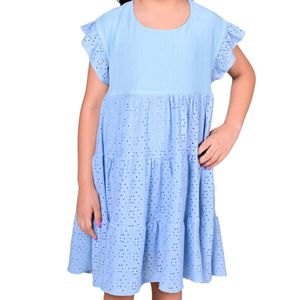 Vestido broderie celeste niña tiare