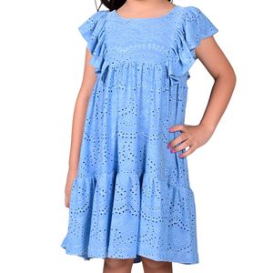 Vestido broderie celeste niña tiare