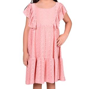 Vestido Broderie Rosa Niña Tiare