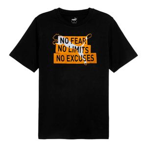 Remera negro/mostaza performance slogan hombre