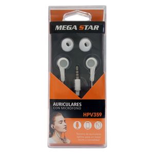 Auricular Chico Con Mic Blanco Mega Star