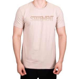 Remera beige estamp. estatement new green