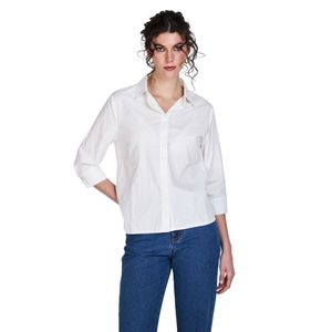 Camisa  3/4 Blanco Dama Woman