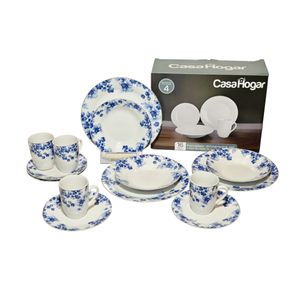 Set Vajilla Casa Hogar Porcelana 16 Pz. Con Diseño