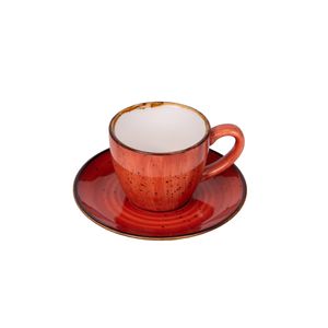 Taza Ceramica C/Platillo 80ml Morandi Orange