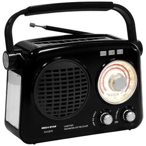 Radio Solar Am/Fm Negro Usb/Tf Lint Mega Star