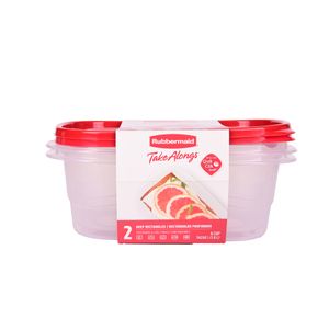 Take Along Bowl Rectangular Hondo 1,8lts X 2 Unida