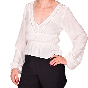 Blusa manga larga marfil femenino tiare