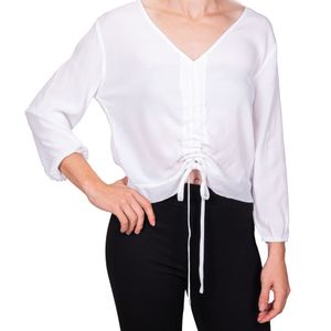 Blusa Blanco Con Fruncido Tiare