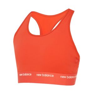 Top naranja sleek medium support mujer new balance