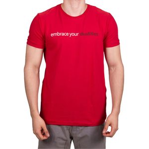 Remera rojo estamp. embrace connection