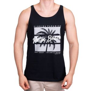 Camislla Negro Estamp. Palm Beach Connection