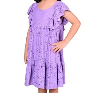 Vestido Broderie Lila Niña Tiare