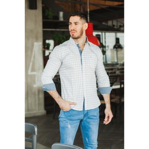 Camisa  M/L Celeste Cuadros Regatta