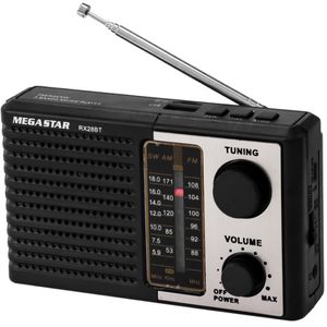 Radio negro bt/usb/fm/am/tf/tws 300w mega star