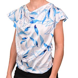 Blusa estampado satinada cuello volcado juliette