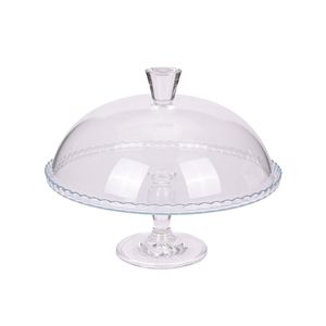 Plato Torta C/Cupula Y Pie32.2cm Macaron Pasabahce