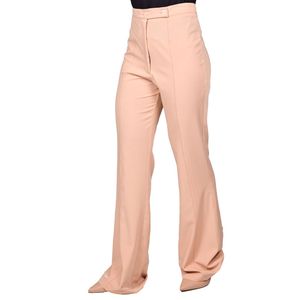 Pantalon beige en prada con tajo juliette