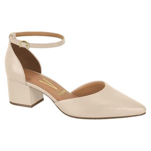 Stiletto marfil 7cm taco grueso semi abierto
