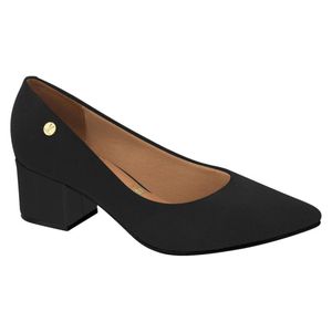 Stiletto negro nobuck 7 cm taco grueso vizzano