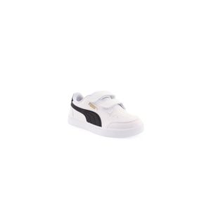 Zapatenis infantil blanco/negro shufle velcro puma