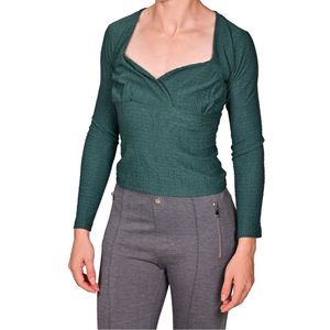 Blusa Maga Larga Verde Dama L'Exclusif