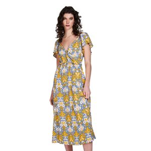 Vestido M/C Azul Estampado Dama Eclipse