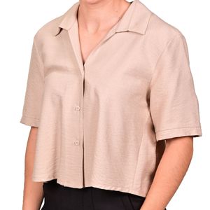 Camisa beige corta juliette