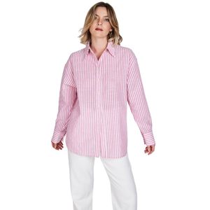Camisa M/L Rayas Rosa Con Blanco Dama Eclipse
