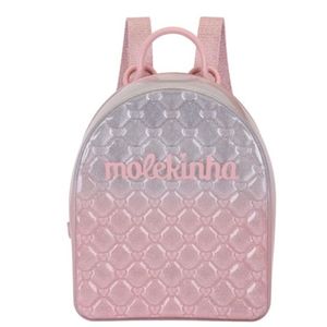 Mochila degrade rosa claro molekinha