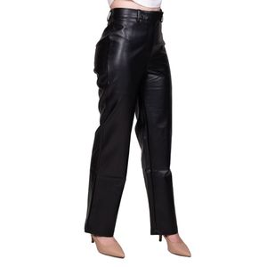 Pantalon negro de cuerina tendencia tiare