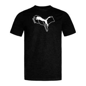 Remera Negro/Blanco Ess Logo Lab Cat Hombre Puma