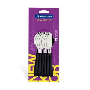 Cuchara Para Te Negra New Color X12 Tramontina