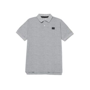 Polo gris logo de algodón caterpilar