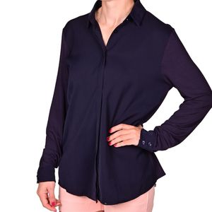 Camisa Manga Larga Azul Marino Femenino Tiare