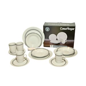 Set Vajilla Casa Hogar Porcelana 16 Pz. Con Diseño