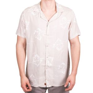 Camisa m/c beige estamp. connection